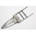 Dagger tiger scissor knife damascus Steel Blade silver wire work sheath A 85